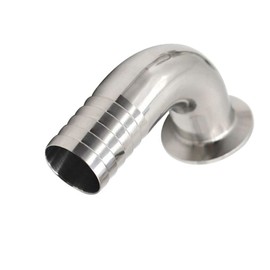 Pysrych 304 Stainless Steel Sanitary Hose Barb Fitting 2" Tri Clamp (64MM Ferrule) 90 Degree Elbow (Tube OD: 2"/51MM)