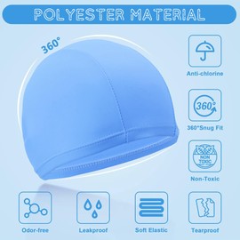 2 Pcs Fabric Swimming Caps, High Elastic Swimming Hat for Men Women, Comfortable Non-slip Swimming Hats for Adult and Kids, Chlorine Beating Lightweight Swim Cap (black)