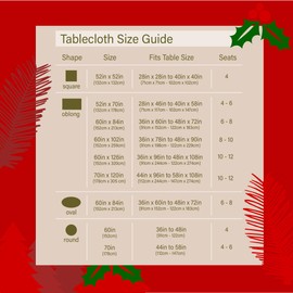 Kadut Christmas Ribbon Tablecloth (70 x 120 Inch) for 8 Foot Rectangle Tables, Heavy Duty Fabric, Stain Proof Xmas Ribbon Table Cloth for Harvest, Holiday, and Fall, & Christmas Dinner.