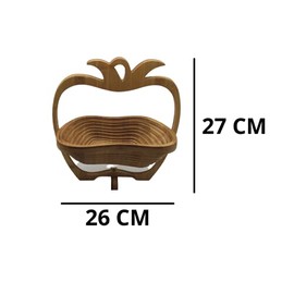 SusggO Folding Fruit Basket Bamboo Wood Vegetable Cutting Board Worktop Saver Basket Fruit Shapes Apple, Pear, Pineapple (Pineapple)