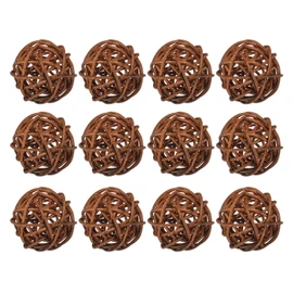 sourcing map 20 Pcs Wicker Rattan Balls Decorative Balls 1.2Inch for Vase Fillers,Wedding,Garden,Hallway Party,Brown