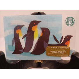 STARBUCKS  CARD 2014" PENGUINS  HOLIDAY" VHTF~WORK OF ART  CANADA CARD
