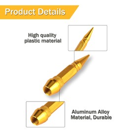 SINGARO 60mm Spiked Valve Caps,Aluminum Alloy Dustproof and Waterproof Tire Valve Stem Caps, Suitable for Cars, Trucks and Motorcycles (4PCS Gold)