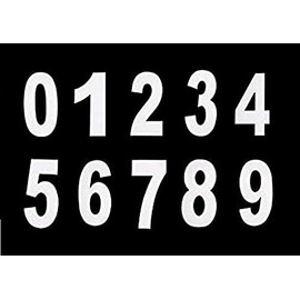 Merriway BH07146 (20 Pcs) White Vinyl Stick-On Wheelie Bin Post Box Crate Dust Bin Numerals 75 mm (3 Inch) Numbers 0 to 9 - Pack of 20 Pieces (2 of Each Number)