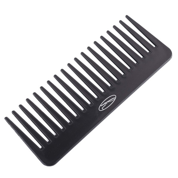 Fine Lines Wide Tooth Comb for Curly Hair - Afro Black Detangler Comb for Wet & Dry Hair, Ideal for Taming Knots & Curls - Unisex Design for Men & Women - Get Silky, Smooth & Frizz-Free Hair with Ease