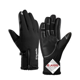 Pleneal Winter Waterproof Gloves for Men Women - Snow Ski Gloves with 10 Touchscreen Fingers & Comfortable Multiple-layer Lining, Cycling Gloves
