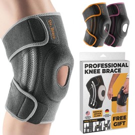 DR. BRACE ELITE Knee Brace with Side Stabilizers and Patella Gel Pads - Maximum Support for Men and Women - Color: Moon, Size: XX-Large