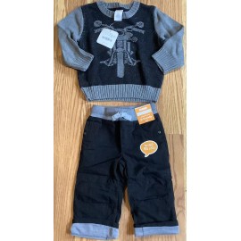 Gymboree Boys Separates sold as 2 pc set Motorcycle Sweater lined Pants 12-18 M