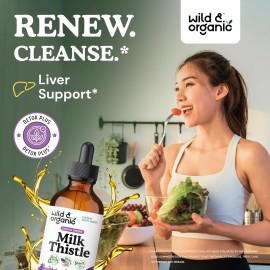 Wild & Organic Milk Thistle Drops for Liver Support & Detox, 4 Fl Oz