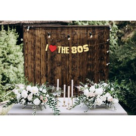 I Love The 80s Glitter Banner - Funny Throwback 1980's Theme Party Decoration, Favors & Supplies