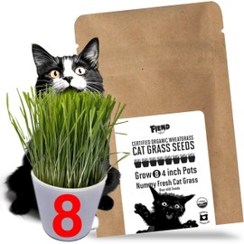 CAT Grass Seeds | 2 Oz. | Grow *8* Pots of Edible Cat Grass for Indoor Cats and Kittens - Easy! Fast! Over 650 Soft Delicious Organic Wheatgrass Seeds | Cat Rescuer Bulk Pack