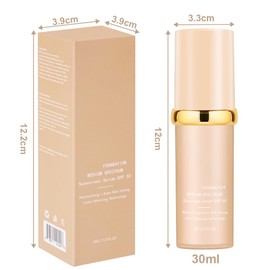 AUYAO 4 in 1 Colour Changing Foundation SPF50 Foundation Liquid Medium Spectrum Foundation, Moisturizer Full Coverage Foundation for Mature Skin, 30ML Liquid Concealer for Long Lasting(Light Color)
