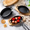 Mifoci 6 Sets Mini Cast Iron Skilletsoval Fajita Plates with