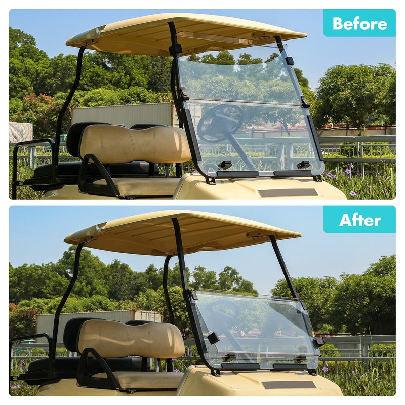 10L0L Clear Golf Cart Windshield for Club Car DS 1982-2000
