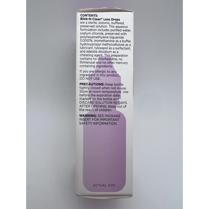Blink N-Clean Dry Contacts Lens Drops For Soft & RGP