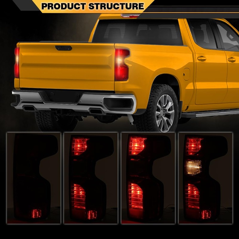 CNNELL Tail Light Assembly Rear Lights Red Lens Right Compatible