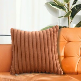 TUKUMO Fuwamoko Cushion Cover Scandinavian Stylish Cute Fur Faux Fur Fluffy Soft Fluffy Cushion Cover for Sofa Back Cover Decorative Pillowcase Cushion Cover (Brown, 17.7 x 17.7 inches (45 x 45 cm)