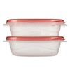 Rubbermaid TakeAlongs Square Food Storage Containers, 2.9 Cup, Tint Chili,