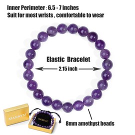 XIANNVXI Crystal Bracelet Women Men Pearl Bracelet Gemstones Healing Stones Bracelet Beads Elastic Bracelets Natural Stone Jewellery, Stone