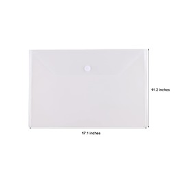 YESSART 11 x 17 Clear Large Plastic Envelopes Document File Storage Holder 40 Pack Hook Loop Closure