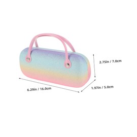 Gatuida Portable Hard Shell Sunglasses Case for Women Pressu Reresistant Eyewear Organizer Rainbow Colors Compact Folding Glasses Holder Versatile Use as Handbag Coin Purse