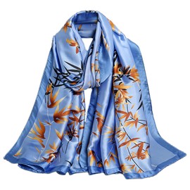 FAIRYGATE Women's Silk Scarf Elegant Lightweight Long Anti Allergy Cloth Sun Protection 90 x 180 cm, D18033