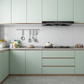 YENHOME Green Wallpaper Stick and Peel Textured Grasscloth Peel and Stick Wallpaper 17.7"X118" Sage Green Grasscloth Wallpaper Prepasted Green Wallpaper for Bedroom Wall Kitchen Cabinets Vinyl Wrap