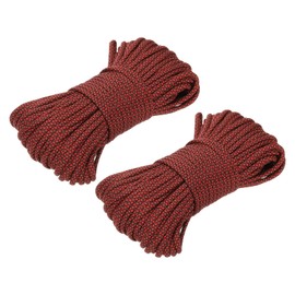 MECCANIXITY 550 Paracord 100 Feet, 2 Pcs 4mm 7 Strand Parachutes Cord Spool Survival Strong Rope String for Camping Hiking Fishing, Red/Black