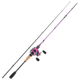 Sougayilang Baitcaster Combo, Fishing Rod and Reel Combo-5.9ft and Right Handed Reel-Purple
