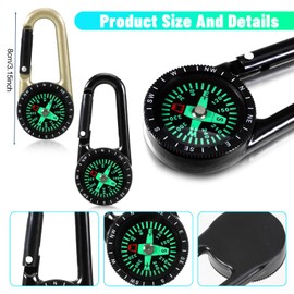 YUFFQOPC 2pcs Compass Keychains,Carabiner Compass,Pocket Compass,Orientation Compass Navigation Compass,Orienteering Compass，Hiking Compass for Outdoor Camping,Sport Hiking,Navigation,Outdoor Use