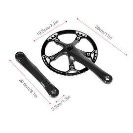 Bicycle Crank Chainring Set 45T 47T Crank Chain Set Bicycle Crank Set Chainring (Black 45T)