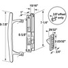 ACEPLANET Flush Mount Non-Keyed Sliding Glass Door Handleset, 6-5/8" H.C.,