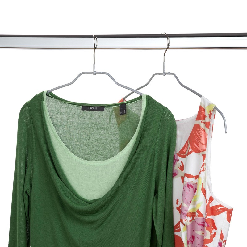 Mawa 42/FT Silhouette Ultra Thin Hanger, Pack of 24, Silver,