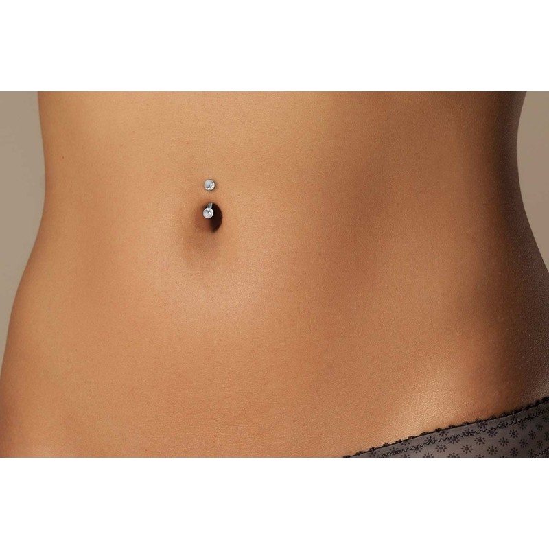 PIERCINGLINE Titanium Banana | 2 Epoxy Ring Balls | Curved