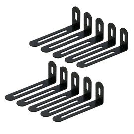KUMGROT 10pcs L Brace Adjustable Corner Brace, Stainless Steel, Right Angle Bracket for Wood Furniture, 76 x 30 x 15mm/2.99 x 1.18 x 0.59in, Black