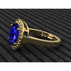 LMDPRAJAPATIS 6.25 Carat Caertified Blue Sapphire Birthstone Silver Ring For Women