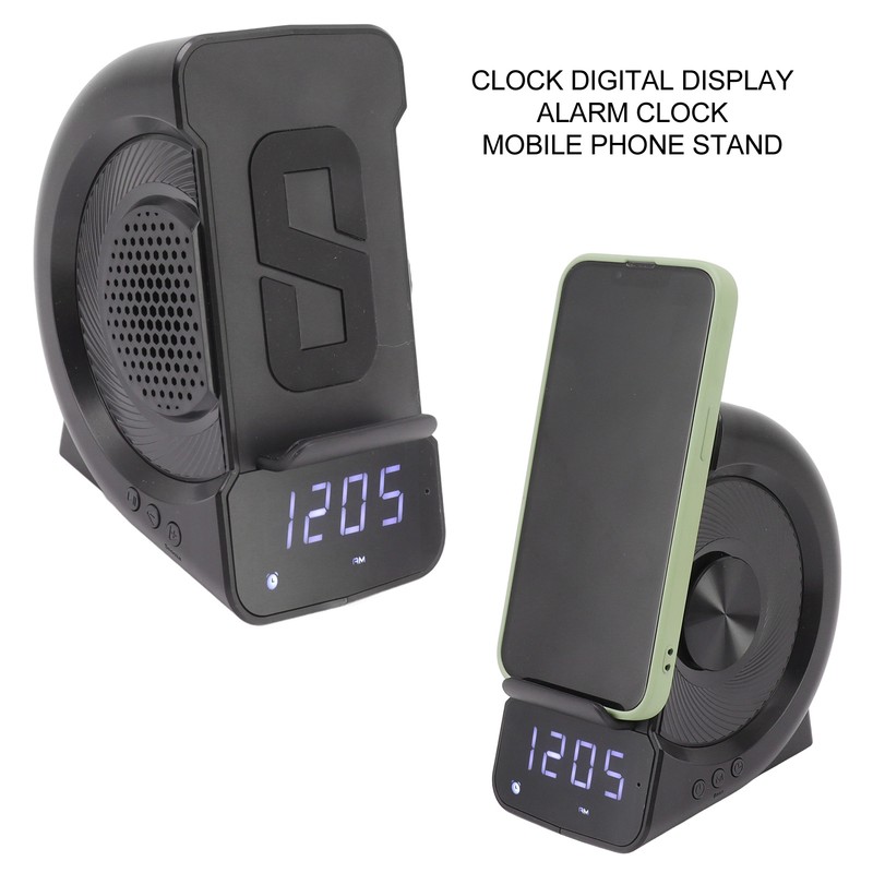 3 in 1 Bluetooth Speaker PC ABS Alarm Clock with