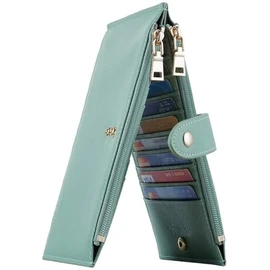 Travelambo RFID Wallet Women Bifold Multi Card Wallet Case with Zipper Pocke Credit Card Holder for Women