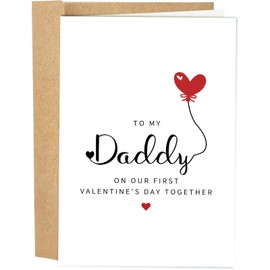 Naixiwen Naixiwen 1st Valentine's Day Card for New Dad, Daddy First Valentines Day Card from Baby Girl Boy, To My Daddy On Our First Valentine's Day Together
