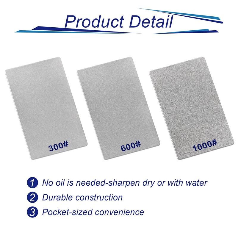 3 Pieces Credit Card Size Sharpening Stone 300# 600# 1000#