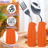 Ehucon Adaptive Utensils Angled Spoon and Fork for Hand Tremors