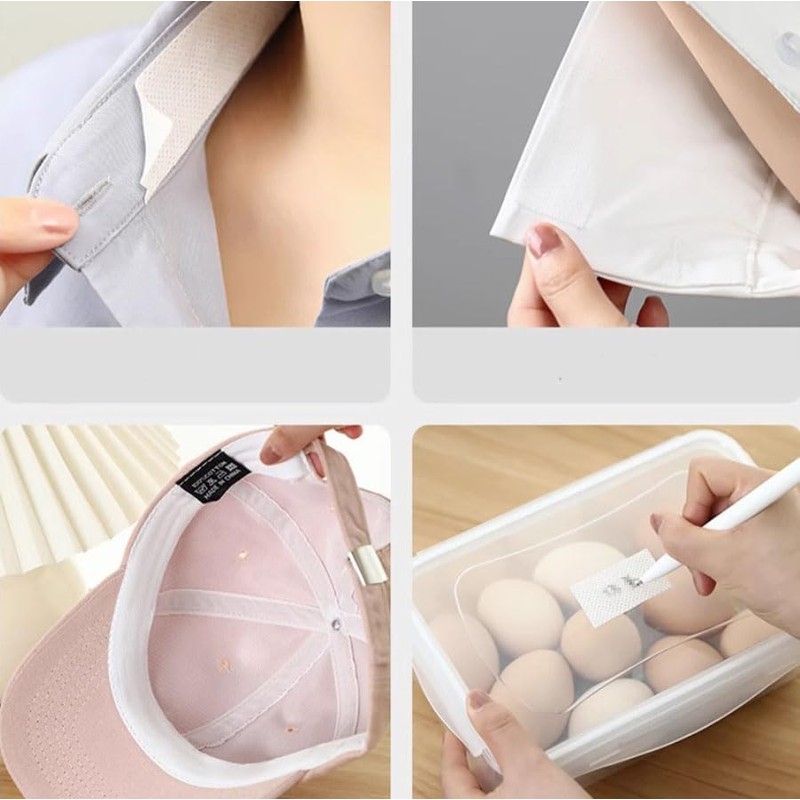 Erioctry 40PCS White Disposable Collar Protectors - Self-Adhesive Sweat Pads