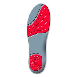 Sorbothane Shock Stopper Double Strike Insole, Size UK3-4, Red/Grey
