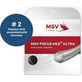 MSV Focus HEX Ultra Tennis String Set, 1.20 Gauge, Black