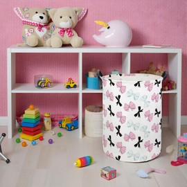 HIYAGON Butterfly Baby Laundry Basket Baby Hamper for Nursery Girl Kids Butterfly Hamper Cute Kids Toys Storage Bin Organizer Butterfly Room Decor for Home(Bowknot)