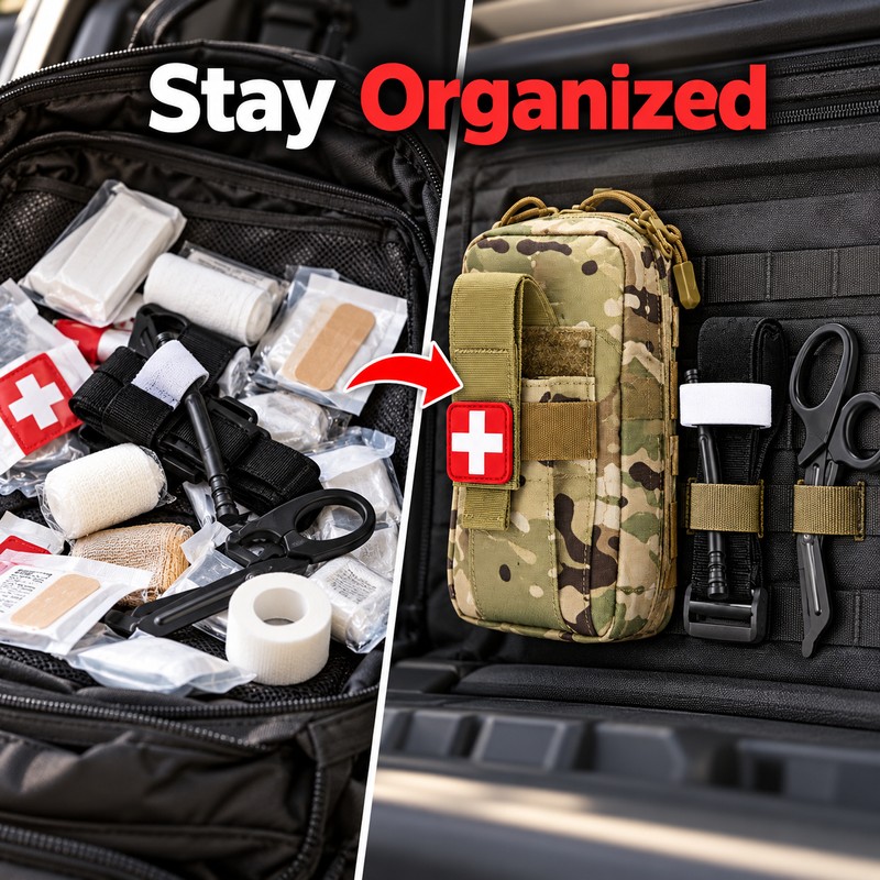 First Aid Organizer Pouch Set for Outdoor Preparedness – Nylon