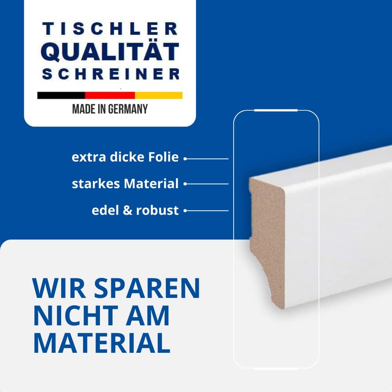 Weimarer Profile White Skirting Boards, MDF / Film, 60 /