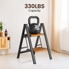 HBTower Step Ladder,Lightweight Aluminum Folding Step Stool with Anti-Slip Wide