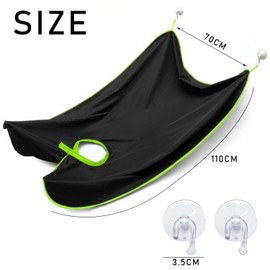 MEMOFYND 2PCS Beard Apron with 4PCS Suction Cup Hooks, Beard Cutting Bib, Waterproof Beard Apron, Beard Hair Capture, Gift for Men (Black)