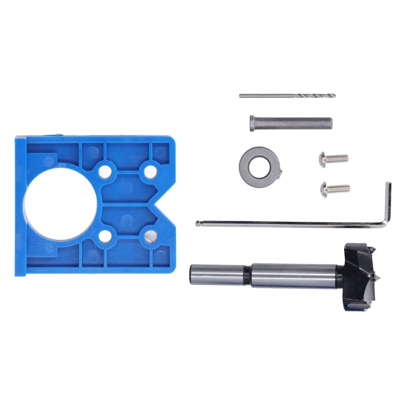 35mm Hinge Hole Saw Jig Drilling Guide Cutter Bit Set